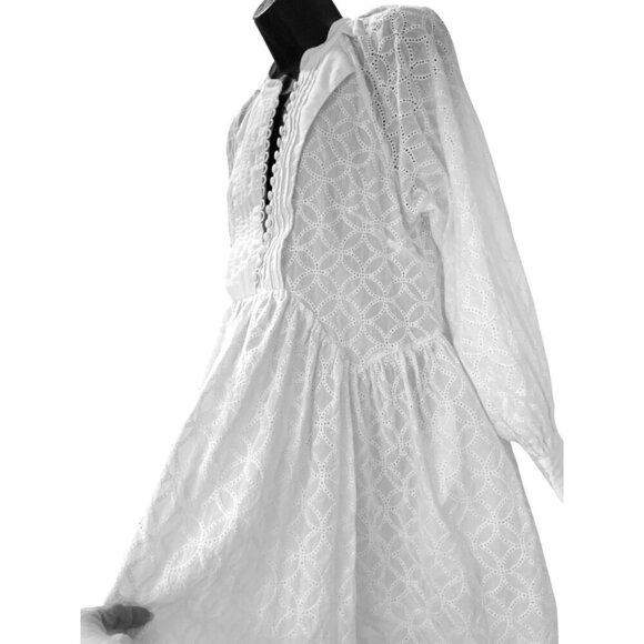 ASA dress white med eyelet fully lined cotton 35 ch 35 Long - Picture 2 of 16